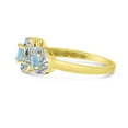thumbnail image 4 of 10k Yellow Gold Oval Aquamarine And Diamond Three Stone Ring, 4 of 6