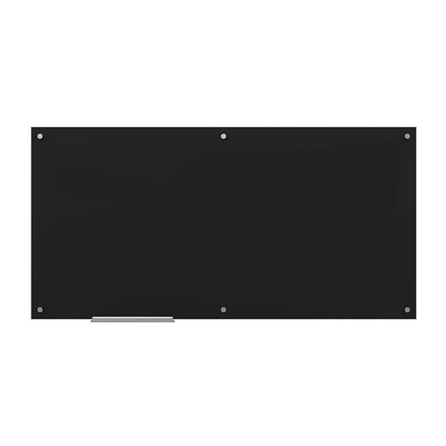 UBrands Glass Dry Erase Board 70 x 35 Inches Black Surface Frameless