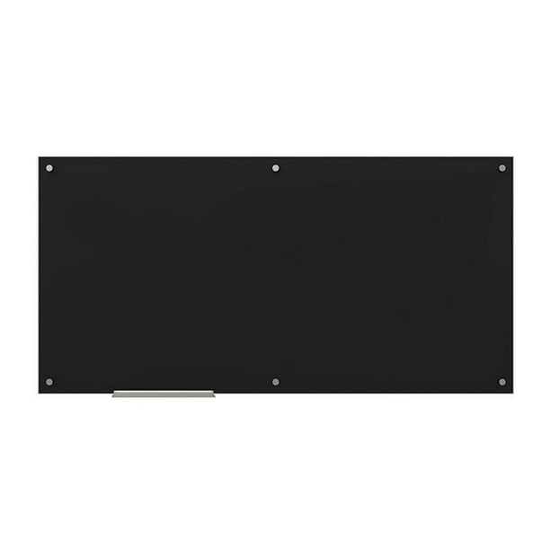 UBrands Glass Dry Erase Board 70 x 35 Inches Black Surface Frameless