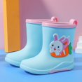thumbnail image 1 of XIMIN Kids Rain Boots Cute Non Slip Rain Boots Toddler Cartoon Rabbit PVC Rubber Rain Shoes with Warm Inner Boys Girls Rubber Short Rainboots for Outdoor, 1 of 7