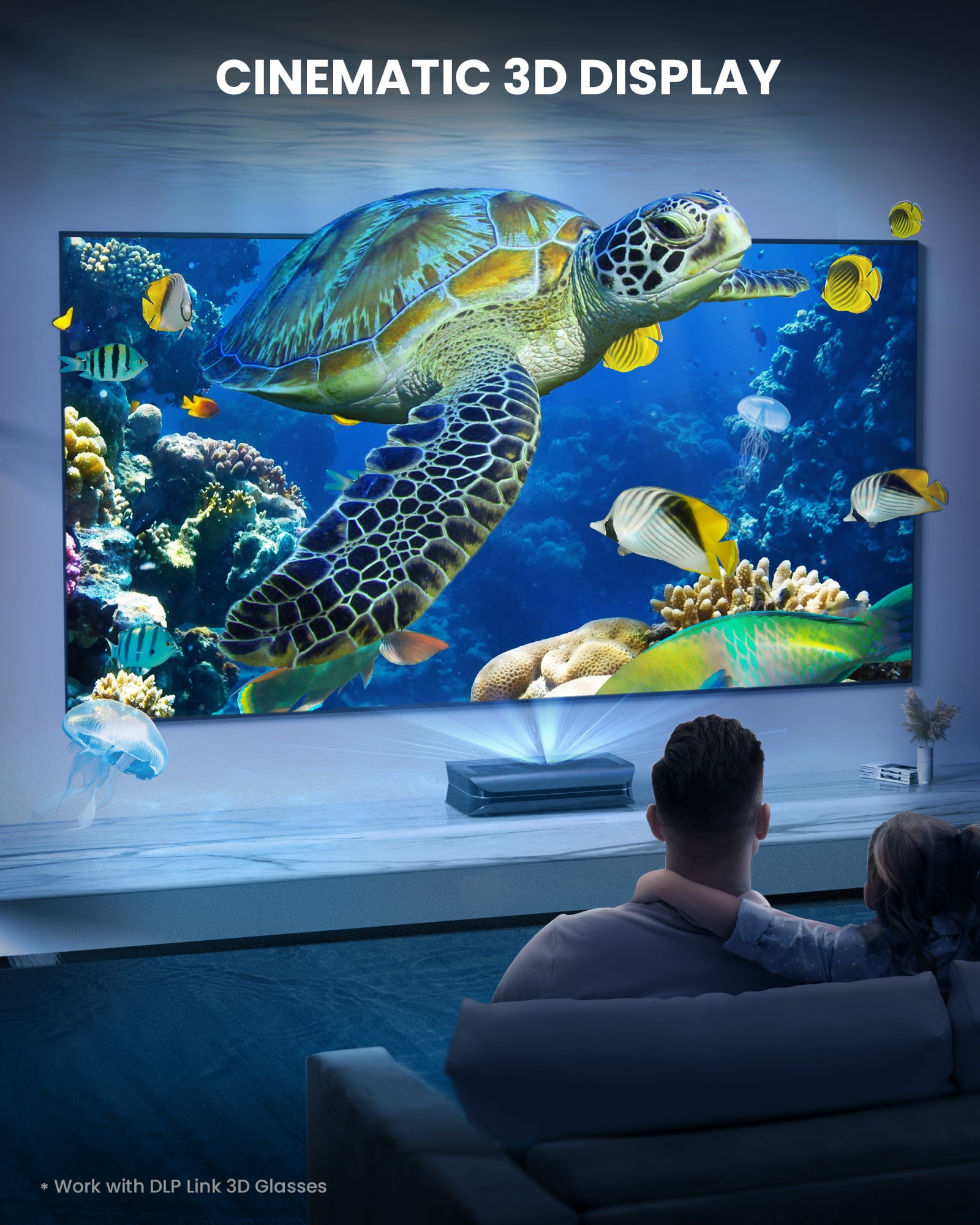 AWOL VISION LTV-2500 4K UHD Ultra Short Throw Triple Laser Projector with Dolby Vision & Atmos, Active 3D, 150", HDR10+, UST Laser TV Projector