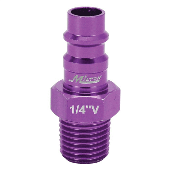 Milton Industries ColorFit HighFlowPRO Plugs, V-style Purple, 1/4" NPT Male - 1 Count