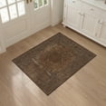 thumbnail image 3 of ODIKA 3'x5' Washable Throw Rug Stain Resistant, Low Profile, Non-Slip Grain Vintage Farmhouse Border Circle Distressed Plank Cowboy Flowing Dynamic for Entryway, Kitchen, Mudroom, 3 of 7