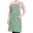 thumbnail image 5 of Light Blue Christmas Santa and Tree Apron-Garden Aprons for Women with Pockets-Cotton Linen Waterproof Kitchen Cooking Gardening Aprons Adjustable for Kitchen,Cooking,BBQ and Salon 32"x27", 5 of 7