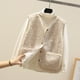 thumbnail image 2 of Chaquetas para mujer Chaleco de bolsillo Abrigo Chaqueta corta Invierno Sin mangas Botón de lana Ropa de abrigo sólida Odeerbi  ODB-3, 2 of 9