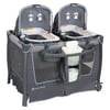 Baby Trend Retreat Twins Nursery Center with Bassinet and Travel Bag - Shale Gray
