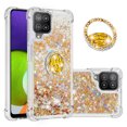 thumbnail image 1 of Funda para Samsung Galaxy A22 4G con Brillo Líquido Flotante, Purpurina, Parachoques y Anillo Giratorio Soporte, 1 of 5