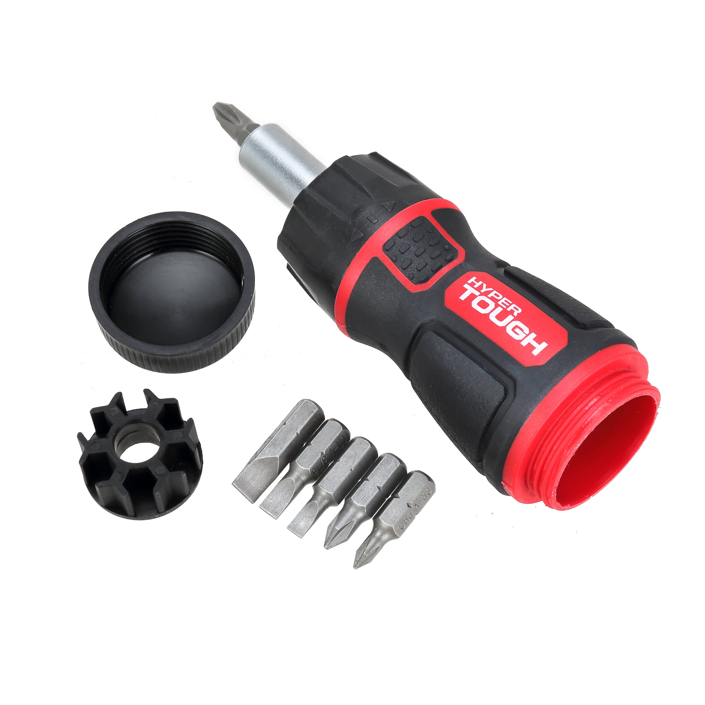 Hyper Tough 7 Piece Stubby Ratcheting Screwdriver Bit Set