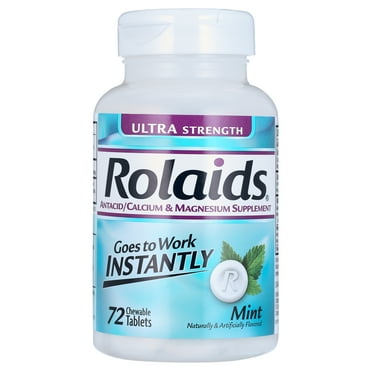 Rolaids Ultra Strength Antacid Tablets, Mint 72 ea