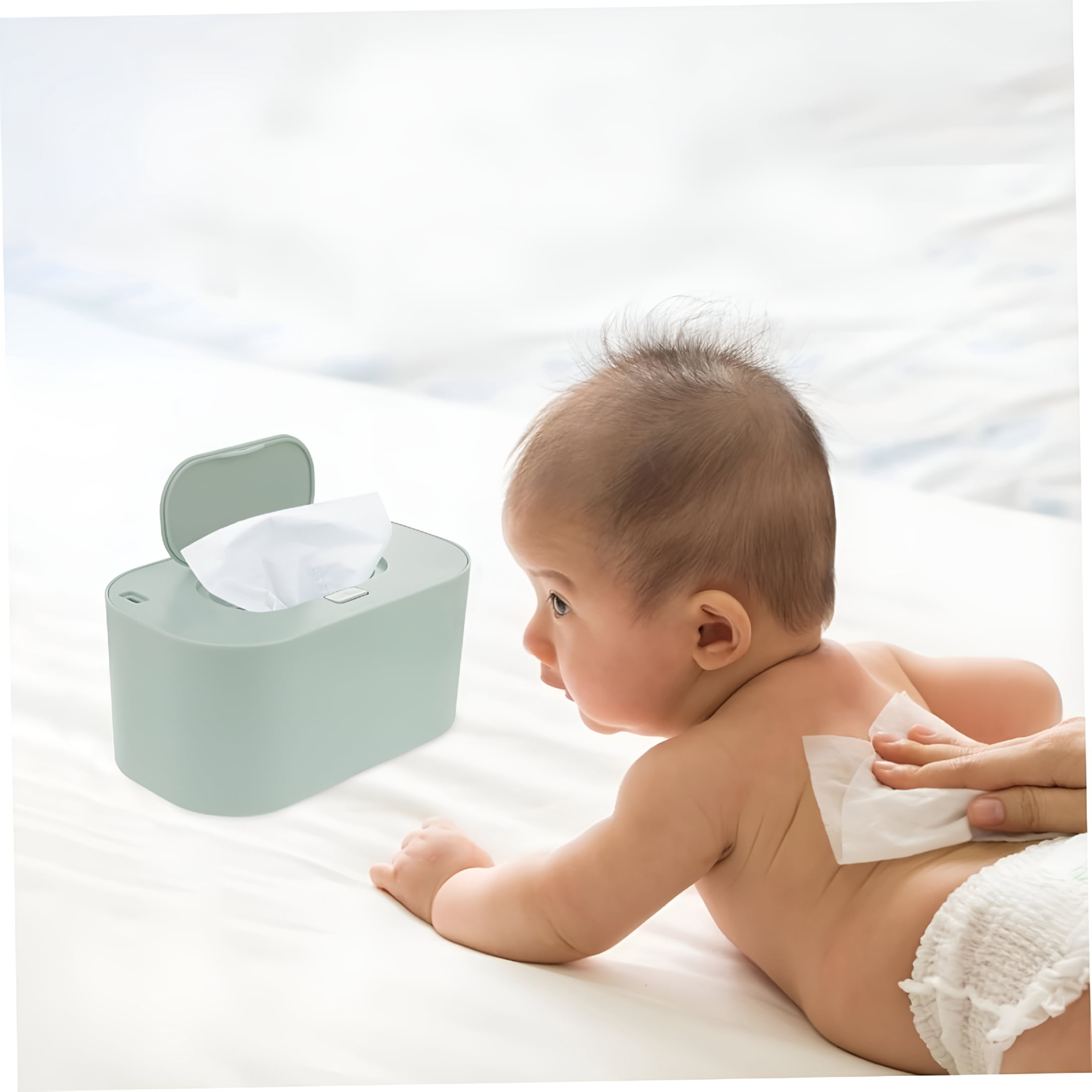 HIBIBUD Pcs Wipe Warmer One-Touch Temperature Control Baby Safe 5V Power Greenwhite for