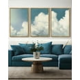 thumbnail image 4 of Drsoum Cloud Framed Wall Art 16x24in3pcs Natural Framed Cloudy Sky Natural Wall Decor Vintage Landscape Modern Painting Artwork for Living Room Bedroom, 4 of 6