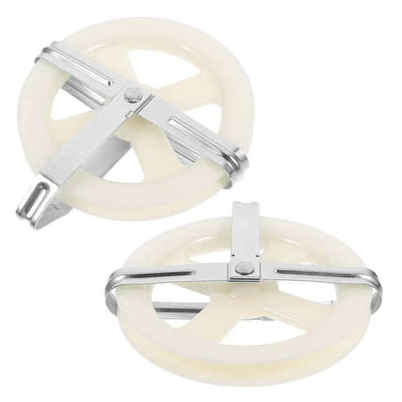 WRITWAA 2Pcs Clothesline Pulley Wheel with Adjustable Wire Tensioner for Garden Drying