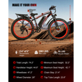 thumbnail image 6 of 26" Fat Tire Electric Bike for Adults, 1000W Motor (1500W Peak), 48V 15Ah Removable Battery, 34MPH High Speed Mountain Ebike, 60 Miles Long Range, Aluminum Alloy Frame, 6 of 8