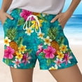 thumbnail image 5 of COMVALUE Women Drawstring Board Shorts Floral Beach Swim Shorts Summer Swim Trunks with Pockets (Green, XL), 5 of 5