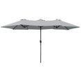 thumbnail image 7 of Lacoo 15 Ft Grey Patio Double Sided Outdoor Twin Table Umbrella Rectangular Large Market Umbrella with Crank for Patio Shade Outside Deck or Pool, 7 of 7