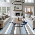 thumbnail image 5 of Rectangle Rug 5x8ft Area Rug, Nautical Ocean Blue Anchor Area Rugs for Living Room Bedroom, Blue Gray White Stripe Floor Mat Non-Slip Non-Shedding Carpet Indoor Accent Rugs, 5 of 9