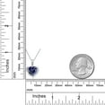 thumbnail image 2 of Gem Stone King 925 Sterling Silver Blue Iolite and White Moissanite Heart Shape Pendant Necklace for Women (1.27 Cttw, Heart 8MM, Gemstone Birthstone, with 18 inch Chain), 2 of 5