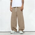 thumbnail image 4 of AzureSilk Men's Color Loose Wide Leg Sweatpants Men's Casual Fashion Sweatpants, 4 of 4