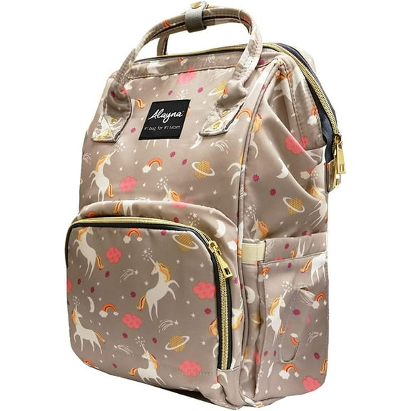 Diaper Bag Backpack Baby Bag Multifunction Maternity Travel Changing Pack Water Resistant Nappy Tote Grey Unicorn