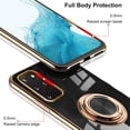 thumbnail image 3 of for Samsung Galaxy S20 FE 5G Case with 1 Screen Protector, Built-in 360° Rotation Ring Holder Magnetic Stand, Luxury Shiny Plating Edge Shockproof Electroplated Protective Cover (Black/Golden), 3 of 6