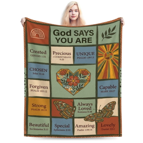 Christian Gifts for Women, Religious Blanket with Flowers, Inspirational Birthday Gifts for Women, Gifts for Sister, Friend, Daughter, Mom, Soft Throw Blankets 50x40