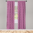 thumbnail image 2 of Ambesonne Ethnic 4-Panel Curtains, Swirly Boho Optic Ornaments, 56"x84", Pale Fuchsia Dark Brown, 2 of 4