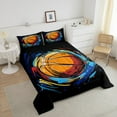 thumbnail image 4 of Erosebridal Graffiti Basketball Bedding Sets with Comforter , Ball Gamer Duvet Insert, Reversible 2pcs, 4 of 8