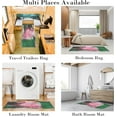 thumbnail image 6 of 2 Pieces Kitchen Rugs, Abstract Anti Fatigue Non Slip Foam Cushioned Art Modern Emerald Baby Pink Comfort Indoor Floor Mat Runner Rug Set for Laundry Office Sink Bathroom (17"x48"+17"x24"), 6 of 7