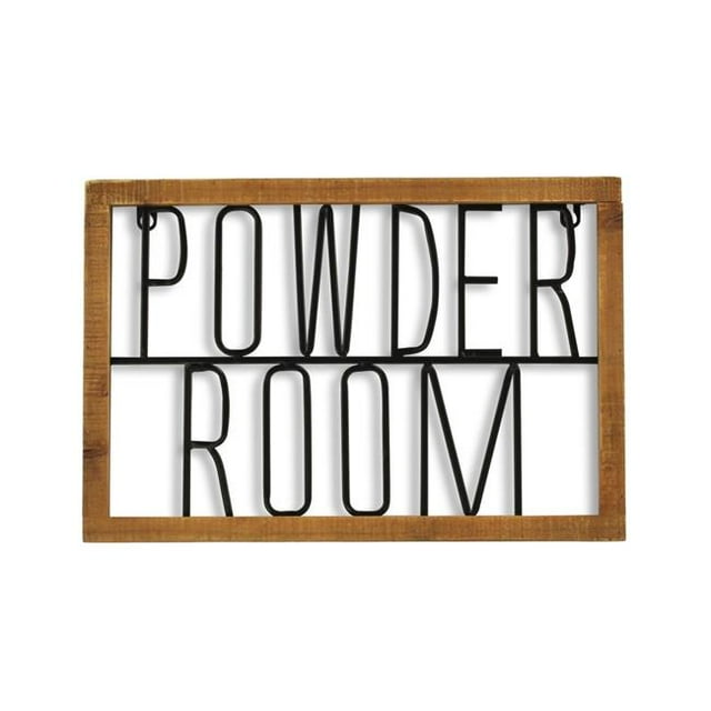 Cheungs 5767 Demia Handmade Powder Room Wall Mount Signage, Black