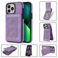 thumbnail image 1 of SaniMore for iPhone 14 Pro Max 6.7" Magnetic Wallet Case, PU Leather Case with Card Slot & Multi-Angle Kickstand Shockproof Protective Case for iPhone 14 Pro Max Women Men, Purple, 1 of 7