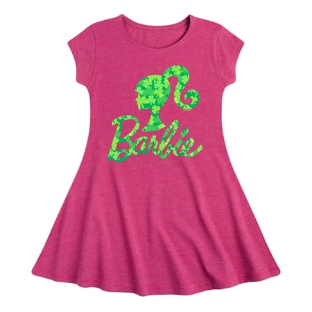 

Barbie - Logo Shamrock Pattern - Toddler And Youth Girls Fit And Flare Dress
