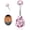 Pink, variant on 14G G23 Pure Titanium Belly Button Ring for Women Internally Threaded Belly Ring Teardrop Navel Ring CZ Belly Button Piercing Jewelry 10MM
