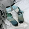 thumbnail image 5 of KLL Cloud Sky Green Dragon Print Cool Socks Men's Women's Crew Socks Funny Crazy Novelty Stockings, 5 of 6