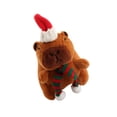 thumbnail image 2 of Llavero de peluche de carpincho navideño, adorno decorativo para mochila, carpincho relleno bufanda verde sin anillos, 2 of 9