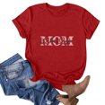 thumbnail image 2 of Mother's Day Shirts Women Casual Mom Short Sleeve Crewneck Tunic Tee Loose Mama Graphic Tops (S, Red), 2 of 3