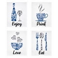 thumbnail image 1 of Marino Gris Cobalto Vintage Cocina Inspiradora Restaurante Café Bar Arte de la Pared Decoraciones Comer Beber Amor Vino, 1 of 7