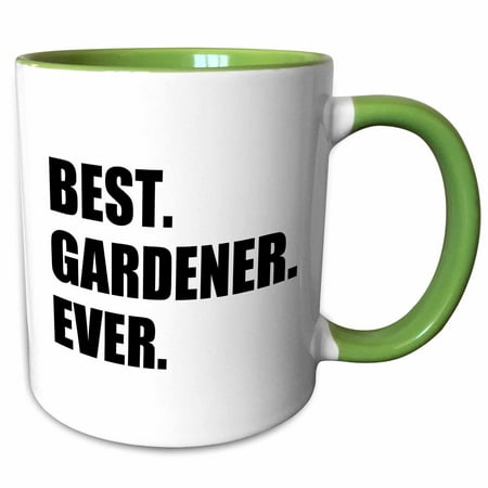 3dRose Best Gardener Ever- fun gift for avid gardeners and gardening fans - Two Tone Green Mug,
