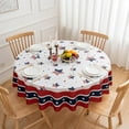 thumbnail image 1 of 4th of July 60 Inch Round Tablecloth Patriotic American Flag Stars Memorial Day Table Cloth - Circle Polyester Independence Day Table Cover Washable Water&Stain-Resistant for Party Picnic Dinner Décor, 1 of 7