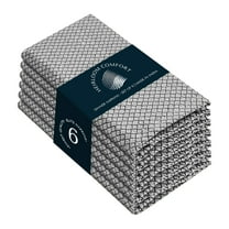 HEIRLOOM COMFORT Black 16x16 Inch Cloth Napkins Set of 6, Cotton Honeycomb Weave, Super Absorbent & Reusable, Hotel Quality Washable Napkins for Elegant Dinners, Weddings, Parties, Everyday Use