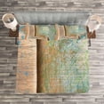 thumbnail image 3 of Ambesonne Letter L Quilted Bedspread Set 3 Pcs, Timeworn Typography L, Queen Size, Multicolor, 3 of 3