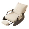 thumbnail image 3 of veasfak Upholstered Rocking Chair Lazy Sofa for Garden Patio Living Room Front Porch Beige Grey, 3 of 9