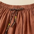thumbnail image 6 of RUTAYY Women Summer Elastic Waist Double Layer Midi Skirt With Belted Pleats Solid Color Casual Travel Skirts, 6 of 8