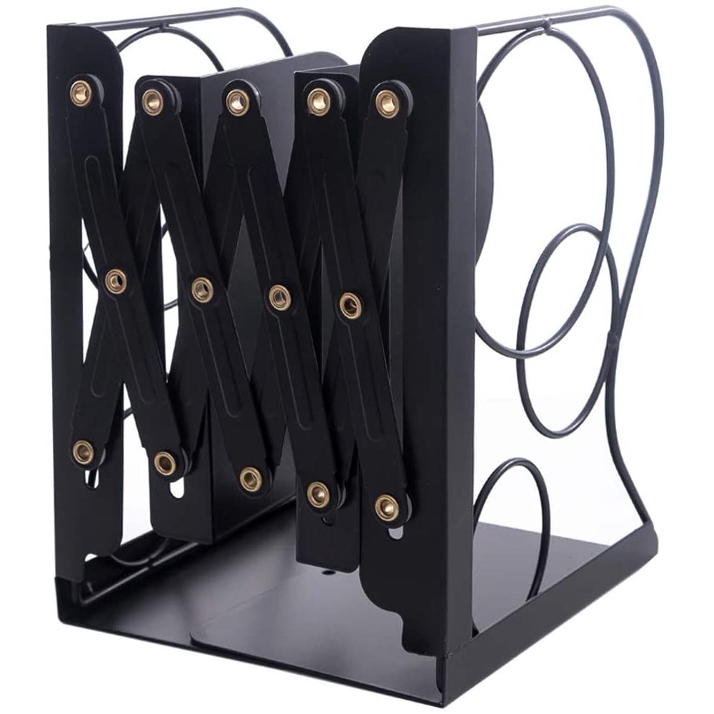 JIARI Adjustable Bookends Metal Book Ends Holder Shelf Heavy Duty