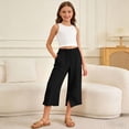 thumbnail image 2 of BOOMNY Girl's Baggy Capri Pants Wide Leg Jogger Pants for Kids Trendy Elastic Waist Solid Lightweight Trousers With Pockets, 2 of 7