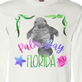 thumbnail image 4 of Inktastic Palm Bay Florida Cute Swimming Manatee Long Sleeve T-Shirt, 4 of 5