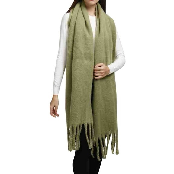 Women's Scarves Popular Thickened Warm Scarf With Tassel Shawl For Women, Women's Accessories Scarf
