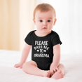 thumbnail image 2 of Please Pass Me To Grandma Baby Bodysuit Funny Infant Outfit Cute Newborn Clothes Unisex Romper Black-style 9months, 2 of 7
