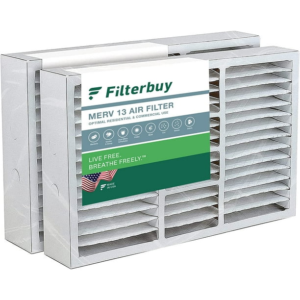 Filterbuy 16x25x5 MERV 13 Pleated HVAC AC Furnace Air Filters for