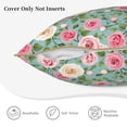 thumbnail image 5 of Susaid Rose Flowers Print Velvet Throw Pillow Covers Home Art Deco Pillowcase Square Pillow Case Cushion Cover for Bed Sofa Living Room Car Indoor and Outdoor-18"x18", 5 of 8