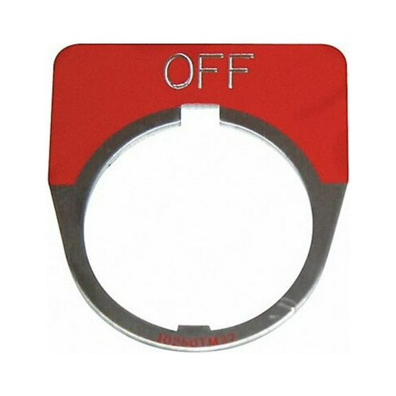 Eaton Cutler-Hammer Legend Plate,Half Round,Off,Red 10250TM24